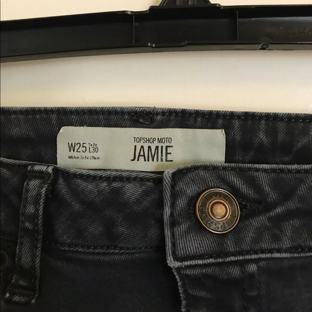 NWOT Topshop Moto washed black Jamie jeans 25 - Picture 4 of 4
